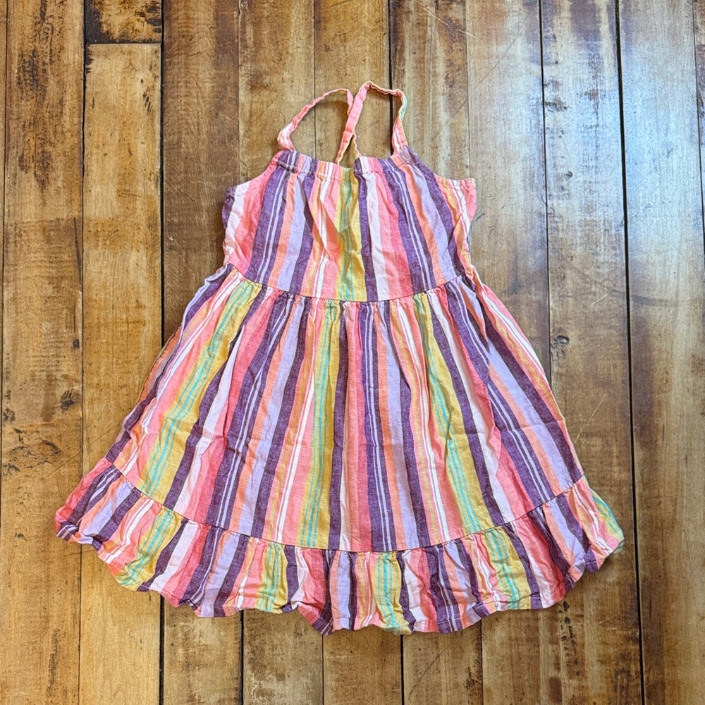 Carters dress 4T Multicolor Striped linen cotton Easter spring summer boho